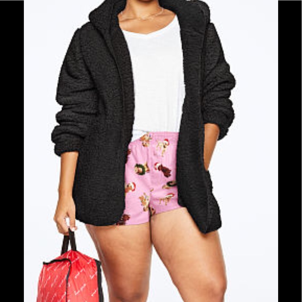 Pink Victoria’s Secret Sherpa Cardigan Gift Set NWT